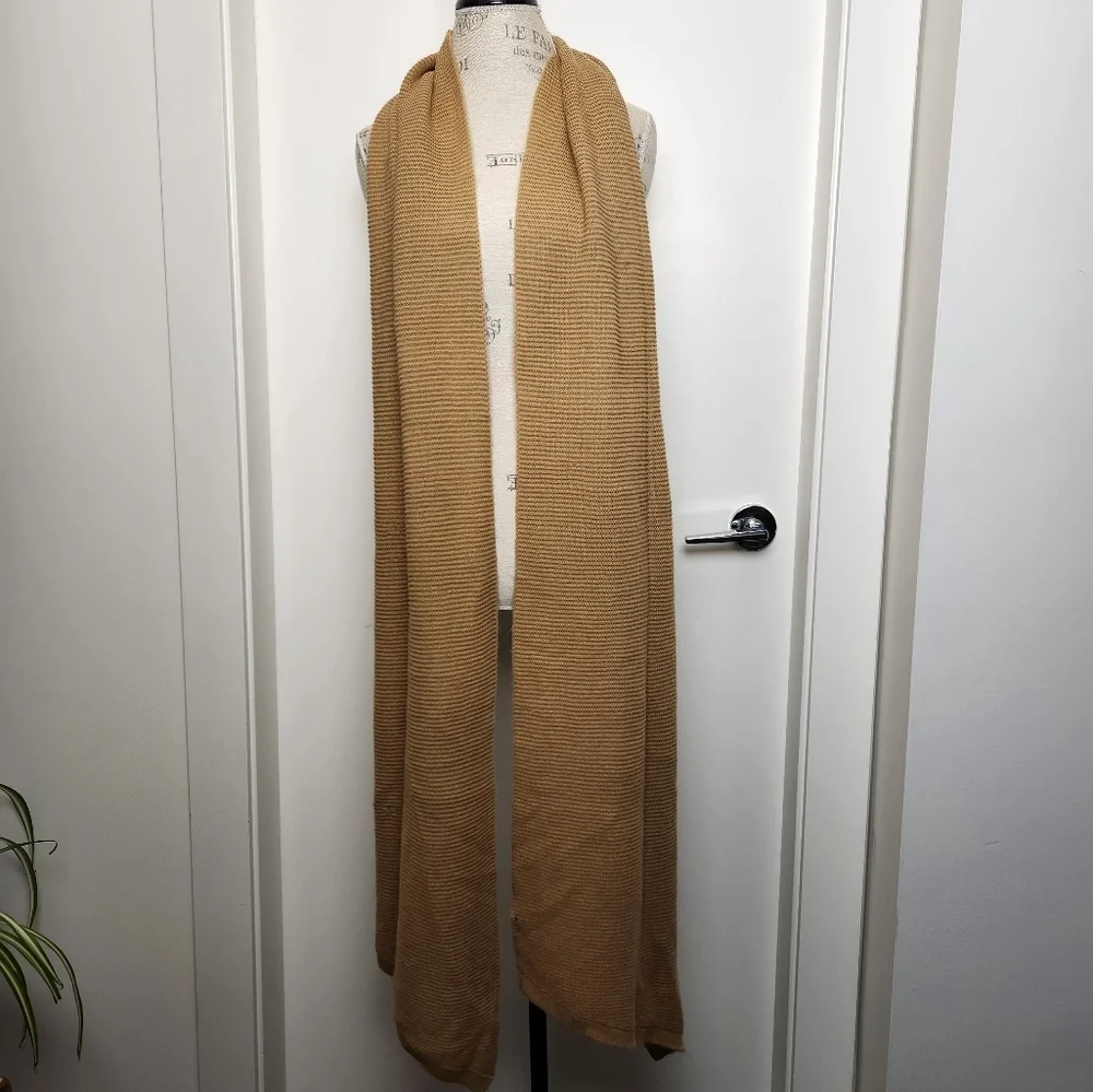 Steve Madden long camel knit scarf - Picture 2 of 6